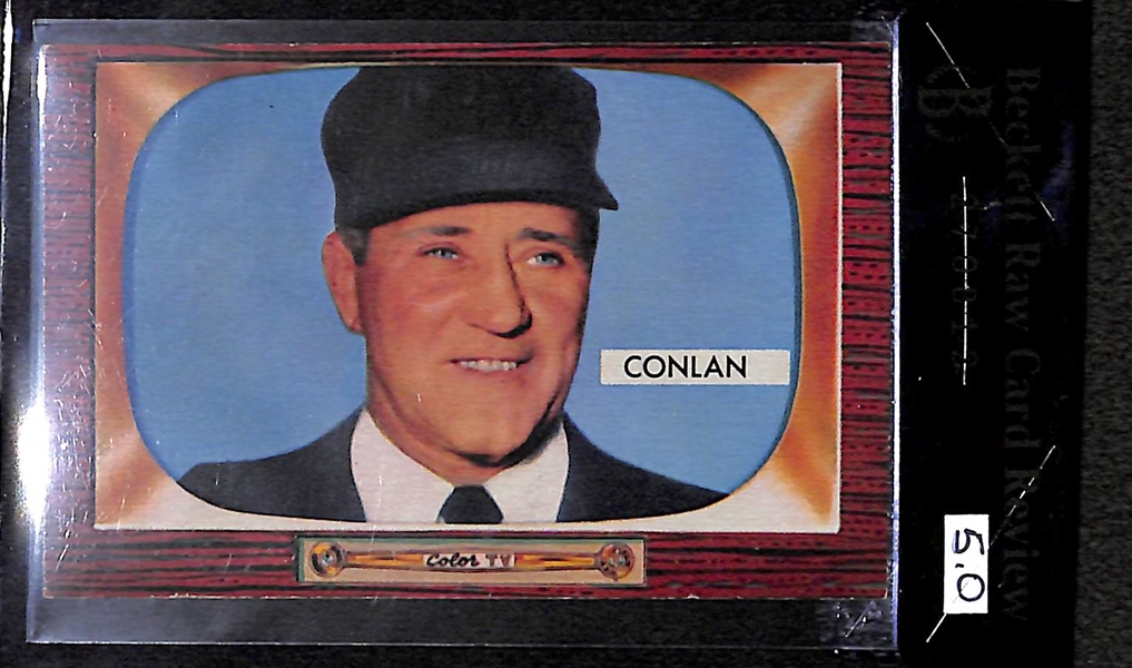 Lot of 3 - 1955 Bowman Yogi Berra #168, Jocko Conlan #303 Umpire, AJ Donatelli #313 Umpire - BVG